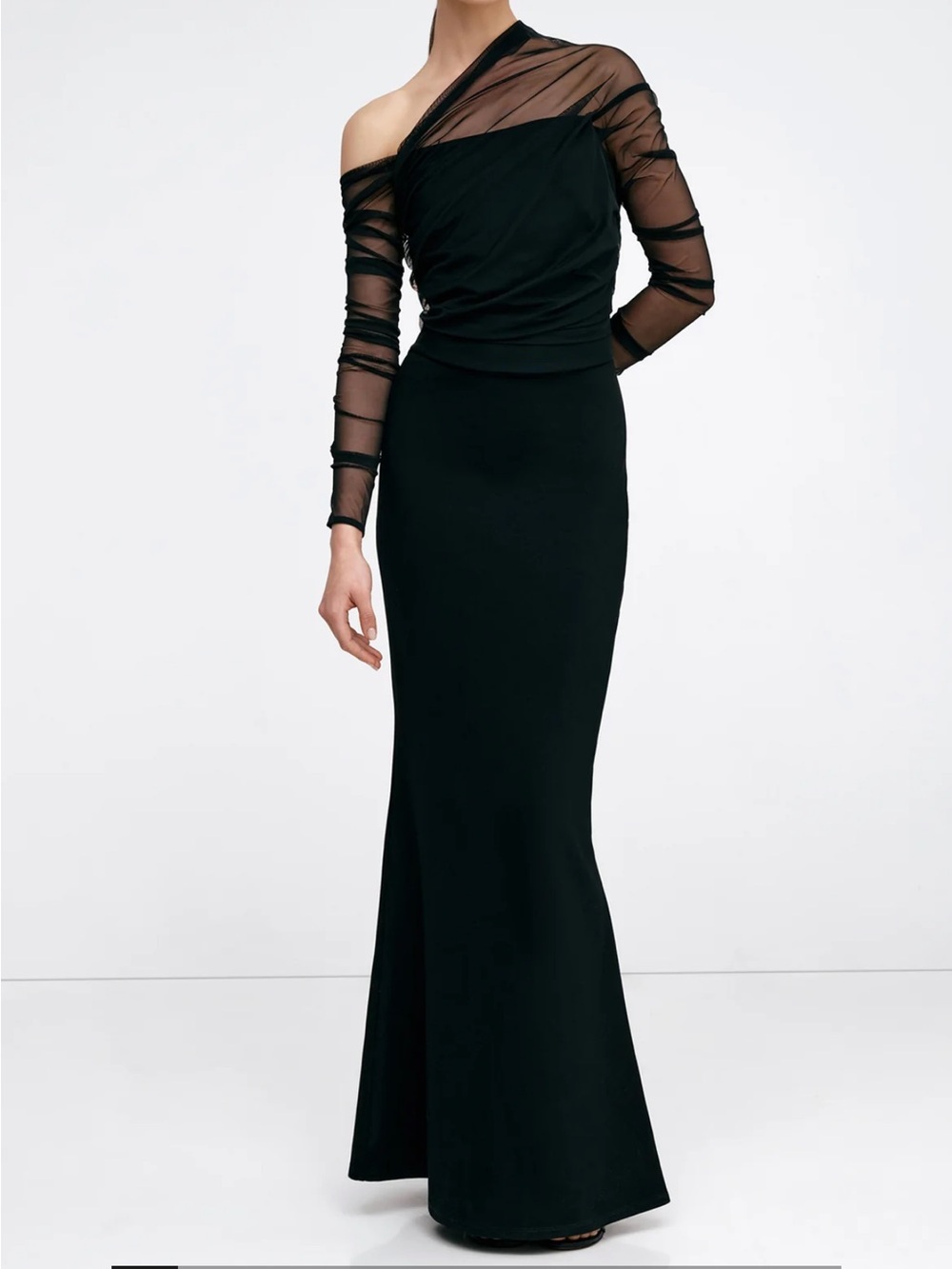 Marcella Monroe Dress
European Ponte & Mesh Gown
